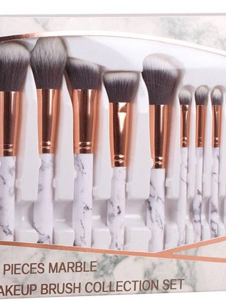 Miinachi Marble Boxed Brush Set 10 Brushes for wholesale by Miinachi Cosmetics