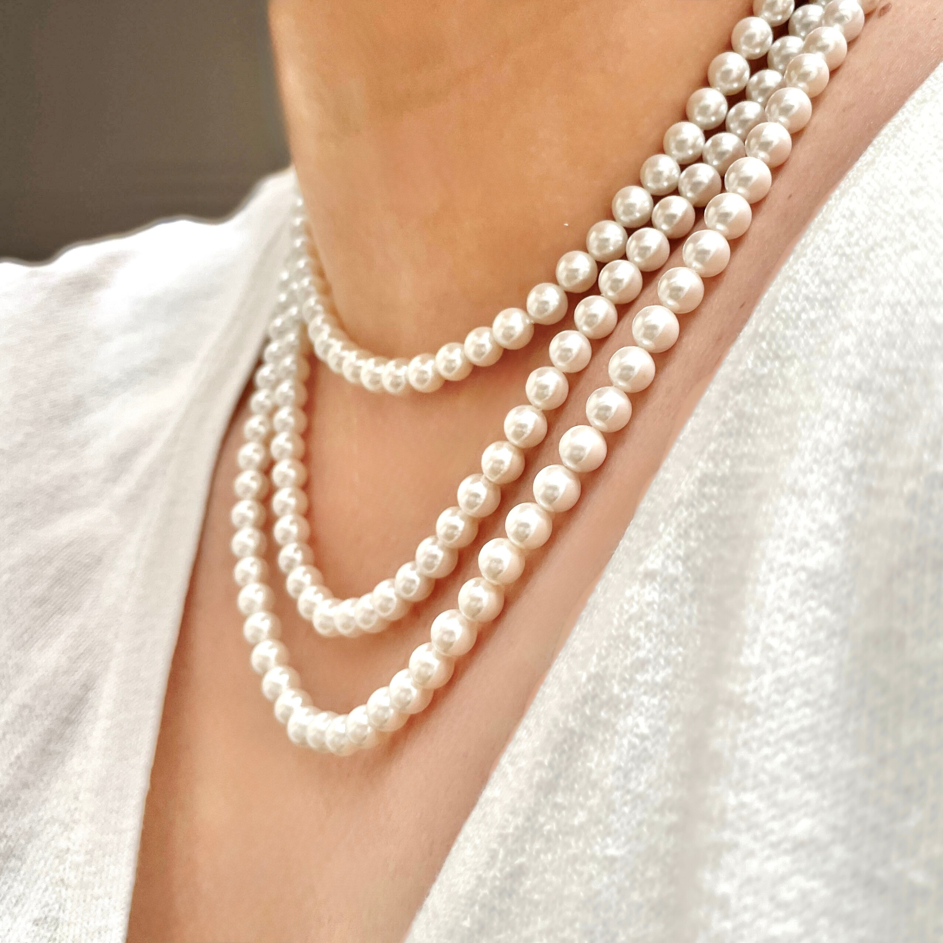 Blueyejewelry - Wholesale Beaded/Pearl Necklace - Pearl Necklace -  4 mm 6 mm 8 mm Shell Pearl Choker 4