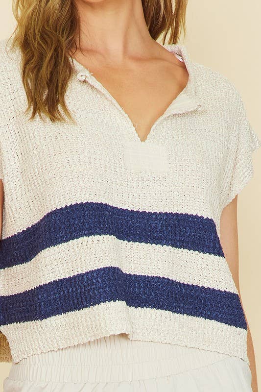 ILLA ILLA - Wholesale Knit Sweater - Women's - Striped Sleeveless Sweater2