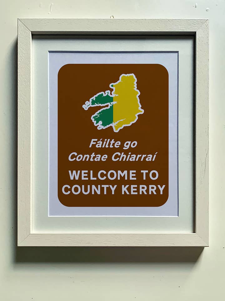 10x12'' Mounted Print - Welcome to County Kerry for wholesale by Clemence Prosen Art & Design
