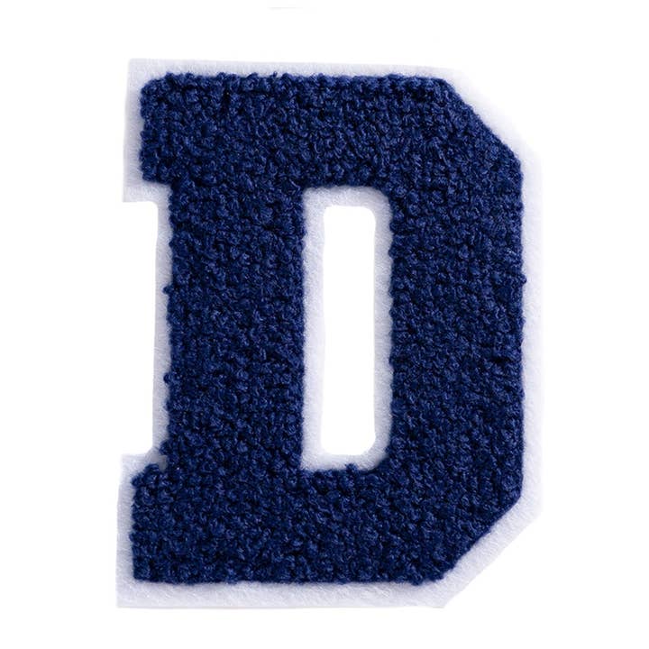 2” Chenille Varsity Letter Patches — Navy for wholesale by Becco Bags