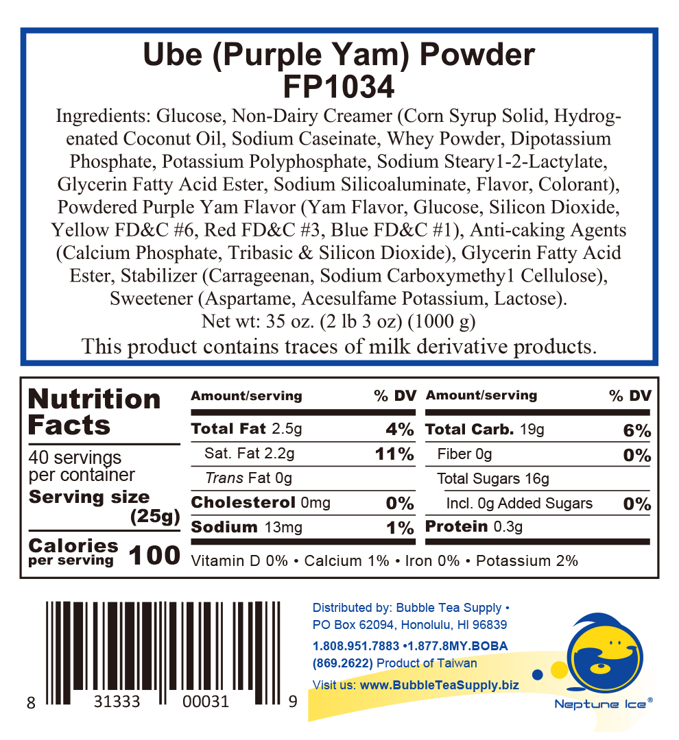 Bubble Tea Supply - Vente Boisson diététique en poudre - Poudre de thé à bulles Ube (Purple Yam)2
