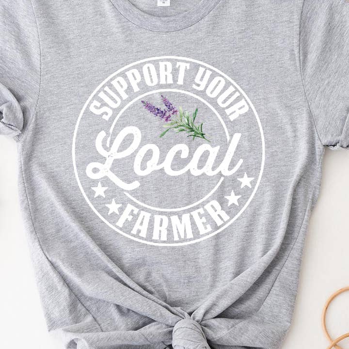 One Nine - Wholesale T-shirt met print - Dames - Steun je Local Farmers T-shirt (lavendel)4