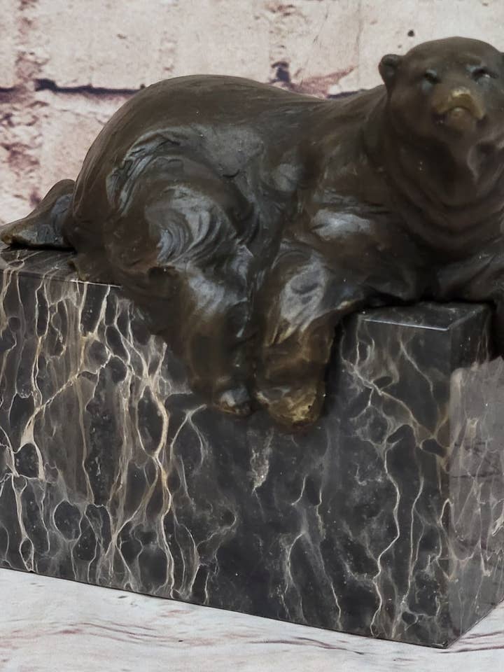 Art Deco Hot Cast Polar Bear Bookend Bookends Bronze Sculpture Statue Figurine for wholesale by Bronzhaus