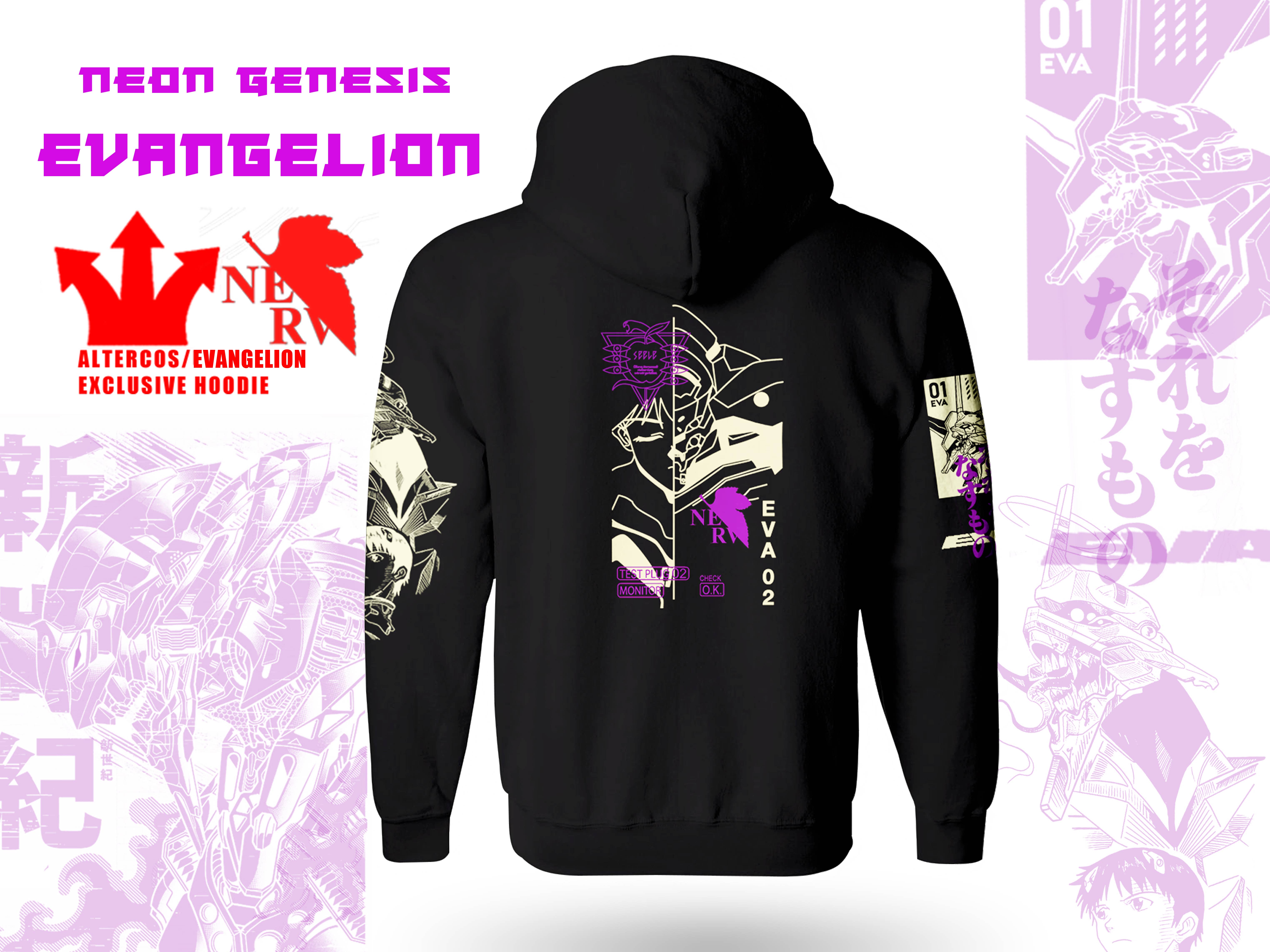 Altercos - Wholesale Hoodie - Unisex - Neon Genesis Evangelion Hoodie2