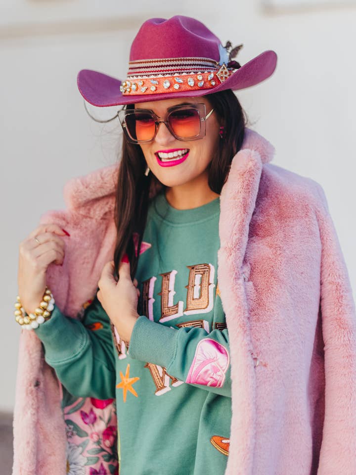 Brianna Cannon - Wholesale Fur/Faux Fur Coat - Women's - Dusty Pink Vegan Fur Coat with Floral Lining 8