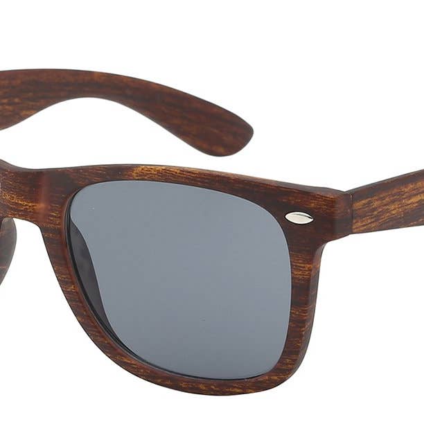 Retro Rewind Wood Chic Trendy Sunglasses for wholesale by Luna Sunglasses