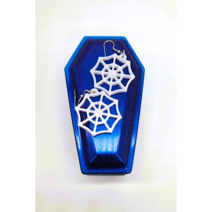 Spooky Halloween Spiderweb Earrings - Eco-Friendly Resin for wholesale by Slightly Askew Art