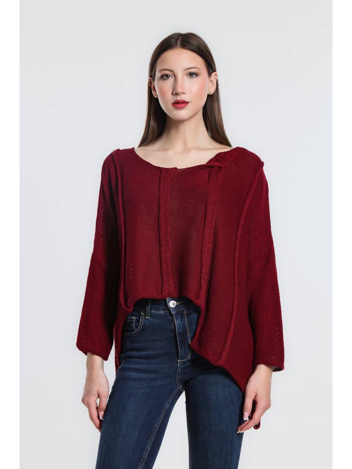TINA Stephens Italy/Tees By Tina - Wholesale Knit Sweater - Women's - Amani Crop Sweater (BQ905)