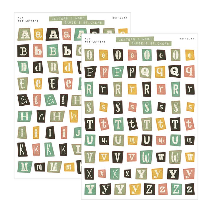 90s Letter Set • Letters & More Sticker Set for wholesale by Sadie's Stickers