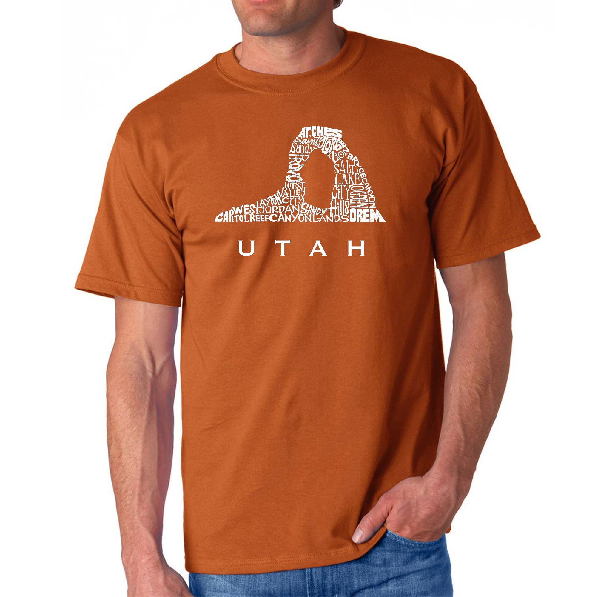 LA Pop Art - Wholesale Screen Printed T-Shirt - Men's - LA Pop Art Men's Word Art T-shirt - Utah6
