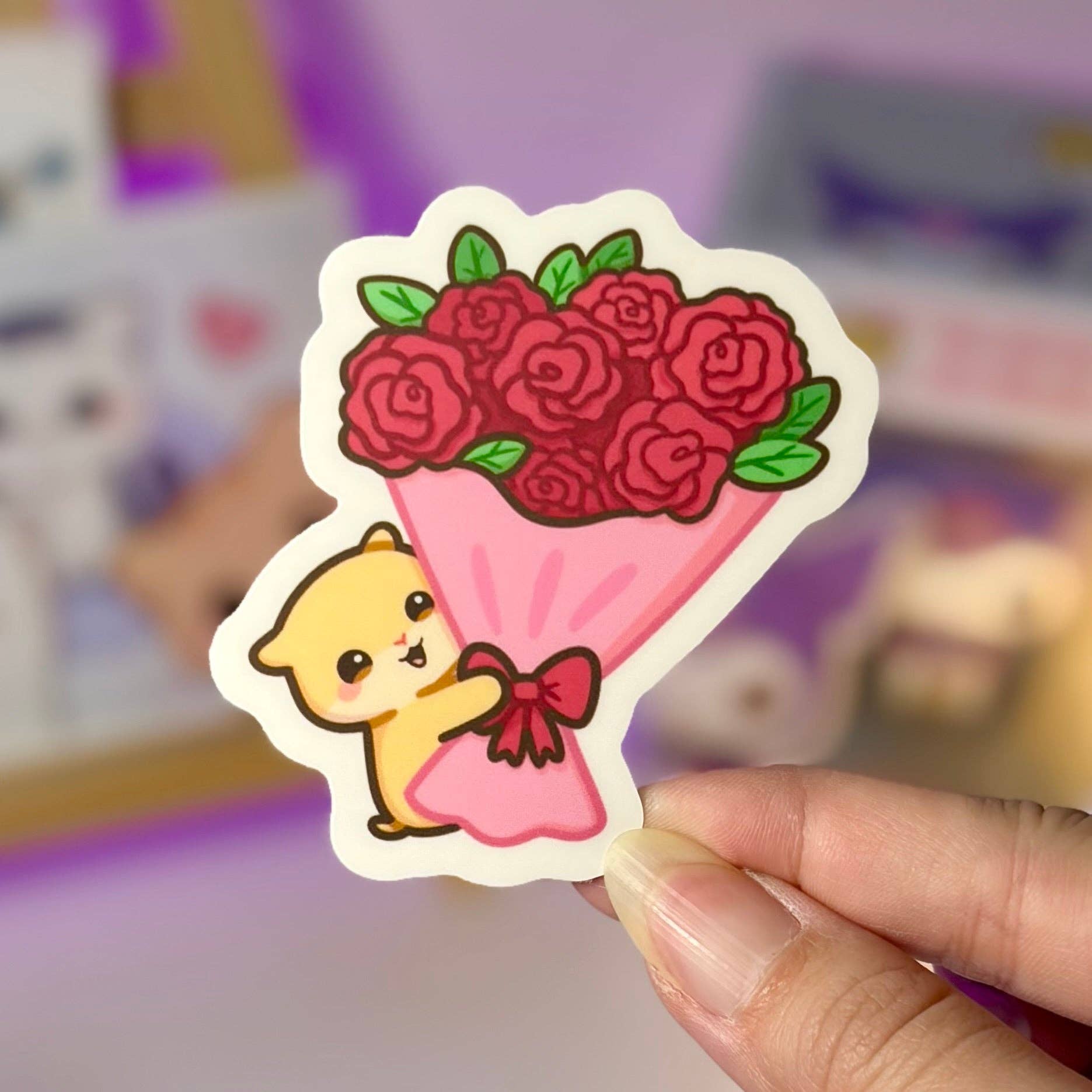 owloArt - Wholesale Sticker - Big Rose Bouquet Waterproof Sticker