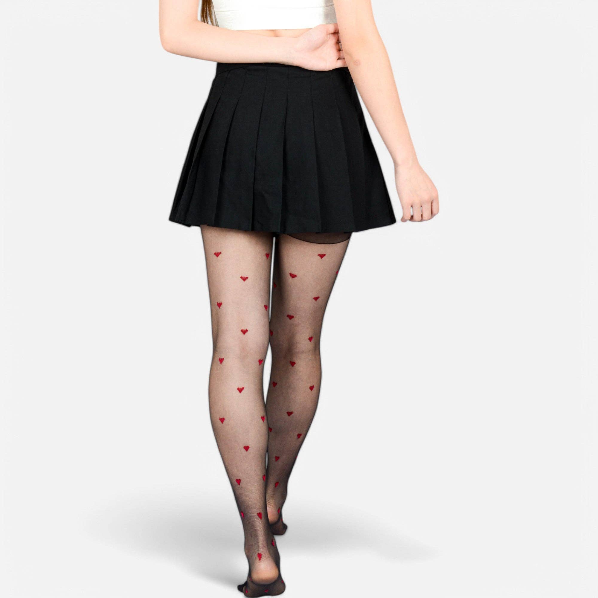 Sheer Heart Pattern Tights with Delicate Allover Embroidery for wholesale on Faire6