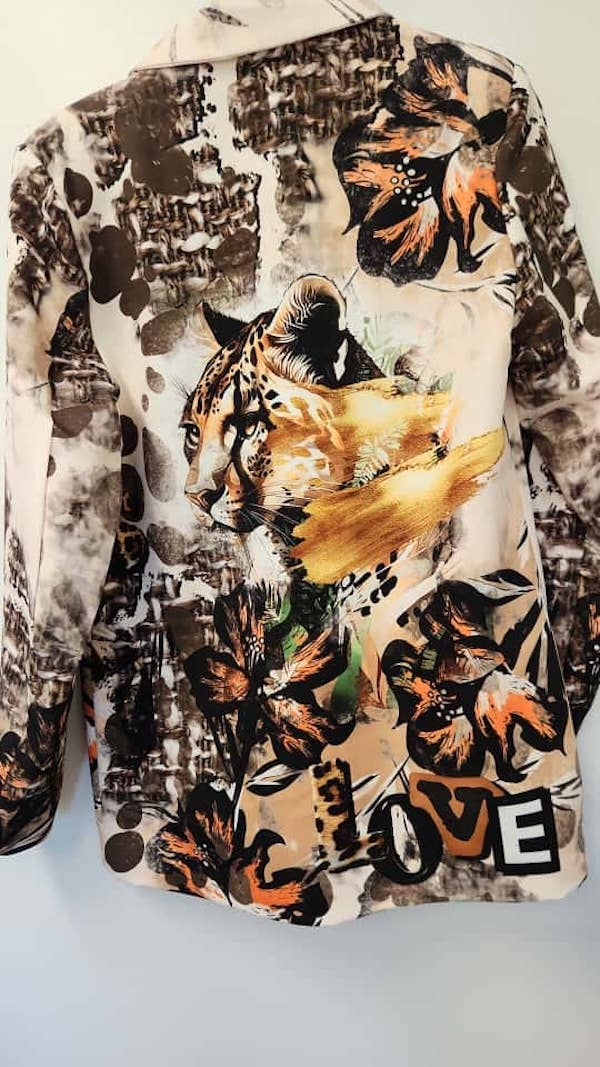 LOOWIE - Wholesale Blazer - Women's - BLJE One Size Jungle Elegance Print Blazer LOOWIE1