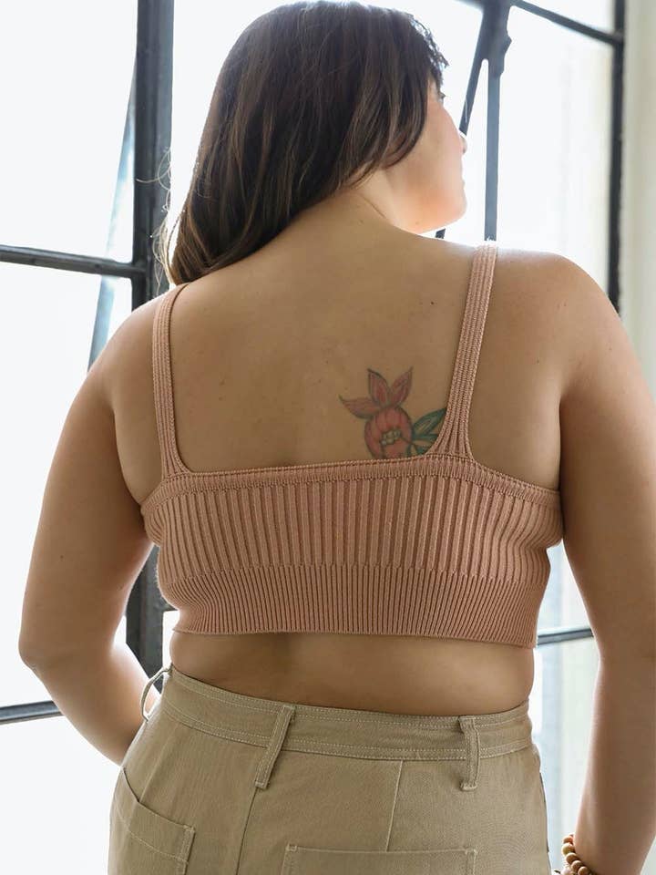 Leto Accessories - Wholesale Knit Top - Women's - Plus Size Contour Rib Knit Brami Lounge Top8