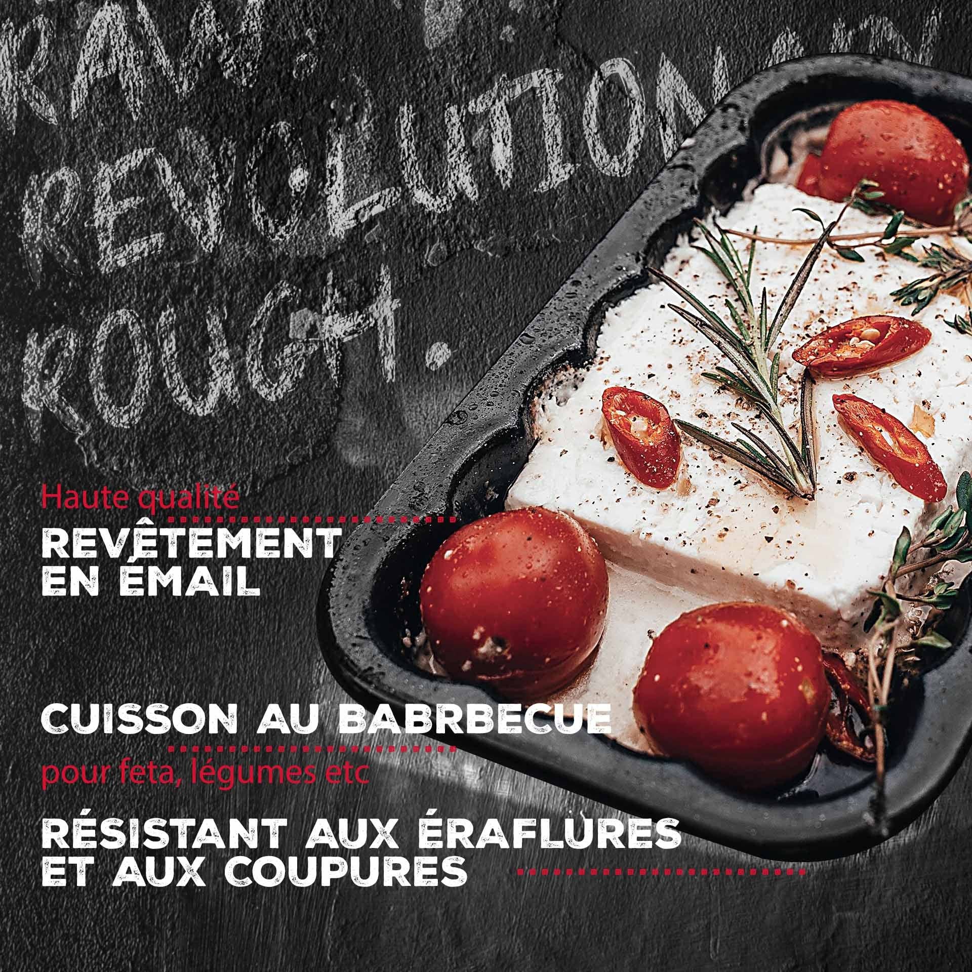 Zenker - Wholesale Baking Dish - Set of 2 enamelled steel barbecue dishes 21 x 12 cm FM Professional Barbecue1