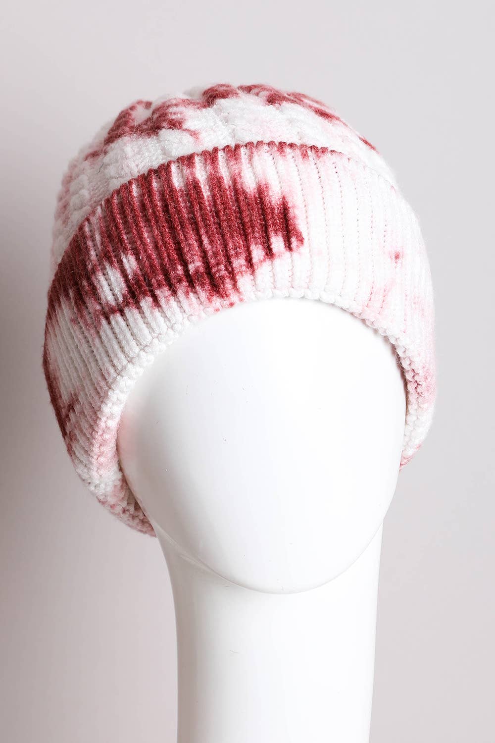 Leto Accessories - Vendita all'ingrosso Berretto - Donna - 🎨 Berretto colorato in maglia tie-dye in bordeaux e oliva0