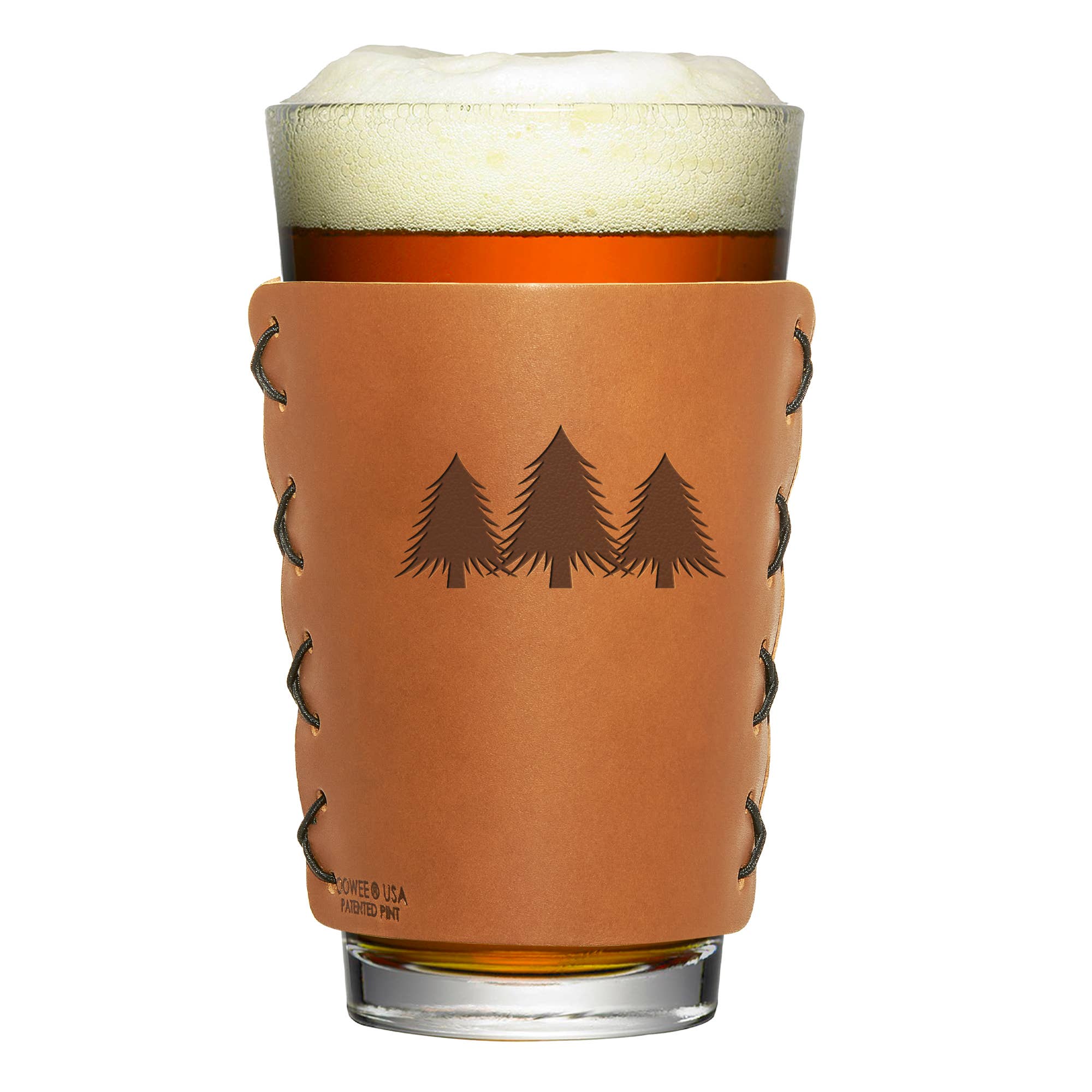Oowee Products - Wholesale Beer Glass/Mug - Retail Ready Pick-A-Logo Leather Pint Glass Sleeve 10