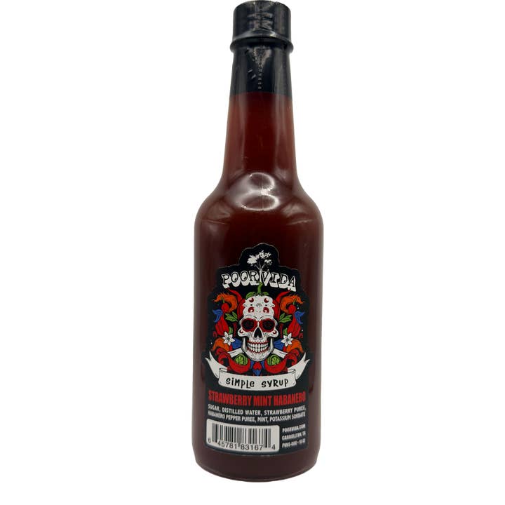 Strawberry Mint Habanero Syrup for wholesale by Poor Vida Hot Sauce