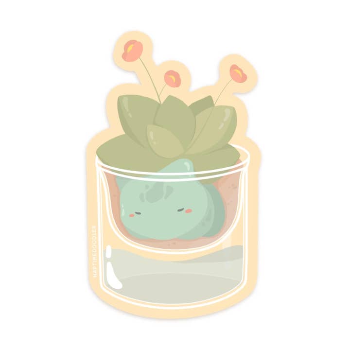 Bulbasaur bloempotsticker voor wholesale door Naptime Doodler