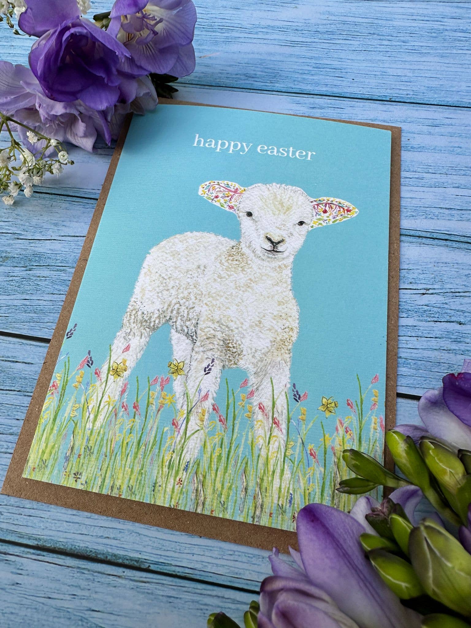 Jen Winnett Eco Artist - Wholesale Easter Card - Easter Lamb Eco Card | Blank Nature Colourful Watercolour 3