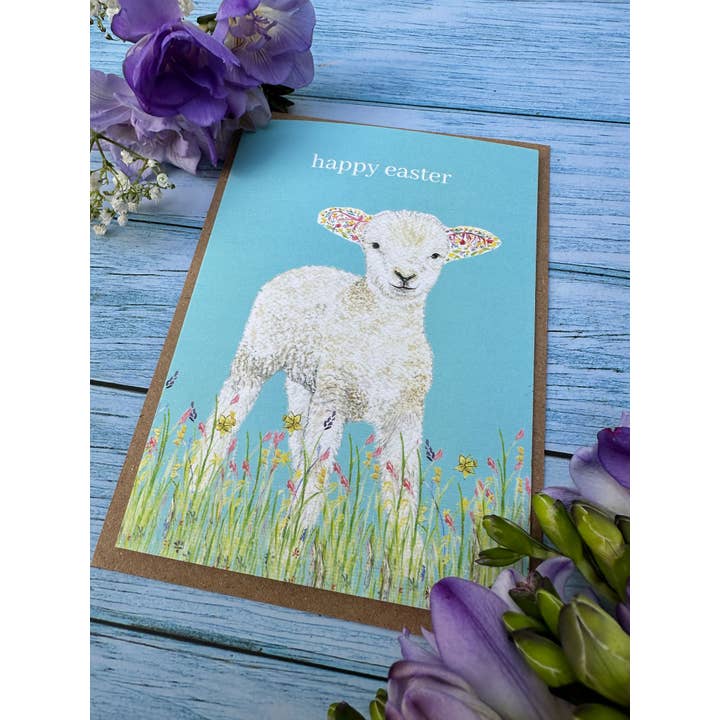 Jen Winnett Eco Artist - Wholesale Easter Card - Easter Lamb Eco Card | Blank Nature Colourful Watercolour 3