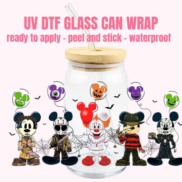 Envoltura de copa UV DTF Halloween 197 para venta al por mayor de One Stop Cups