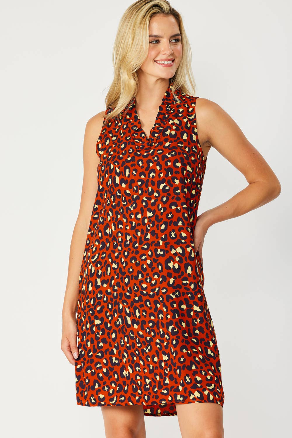 FSL Apparel – Vestido - Mulher por atacado – SD6433 - VESTIDO SEM MANGAS ESTAMPADO COM LEOPARDO5
