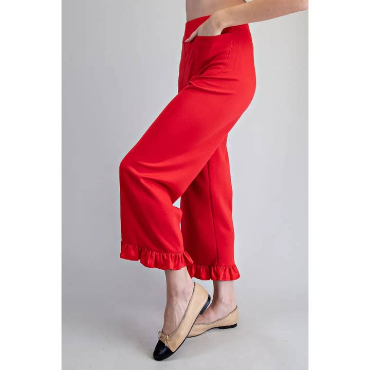 STYLE USA – wholesale Pants – Women's – NEW Solid Ruffled Hem Pants3