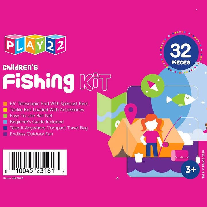 Play22 - Wholesale Sporting Game - Kids & Baby - Kids Fishing Pole Pink - 40 Pc Kids Fishing Rod and Reel