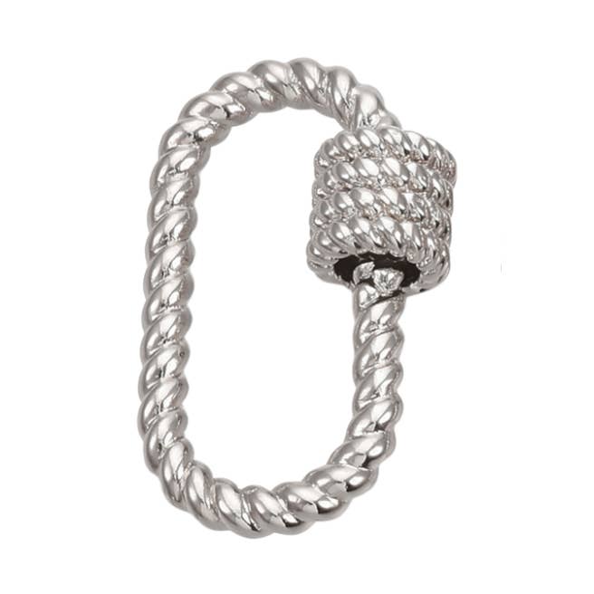 * Zilveren grote Bella-karabijnhaak | Zilveren ovale draaikarabiner voor wholesale door The Charm Bar Company