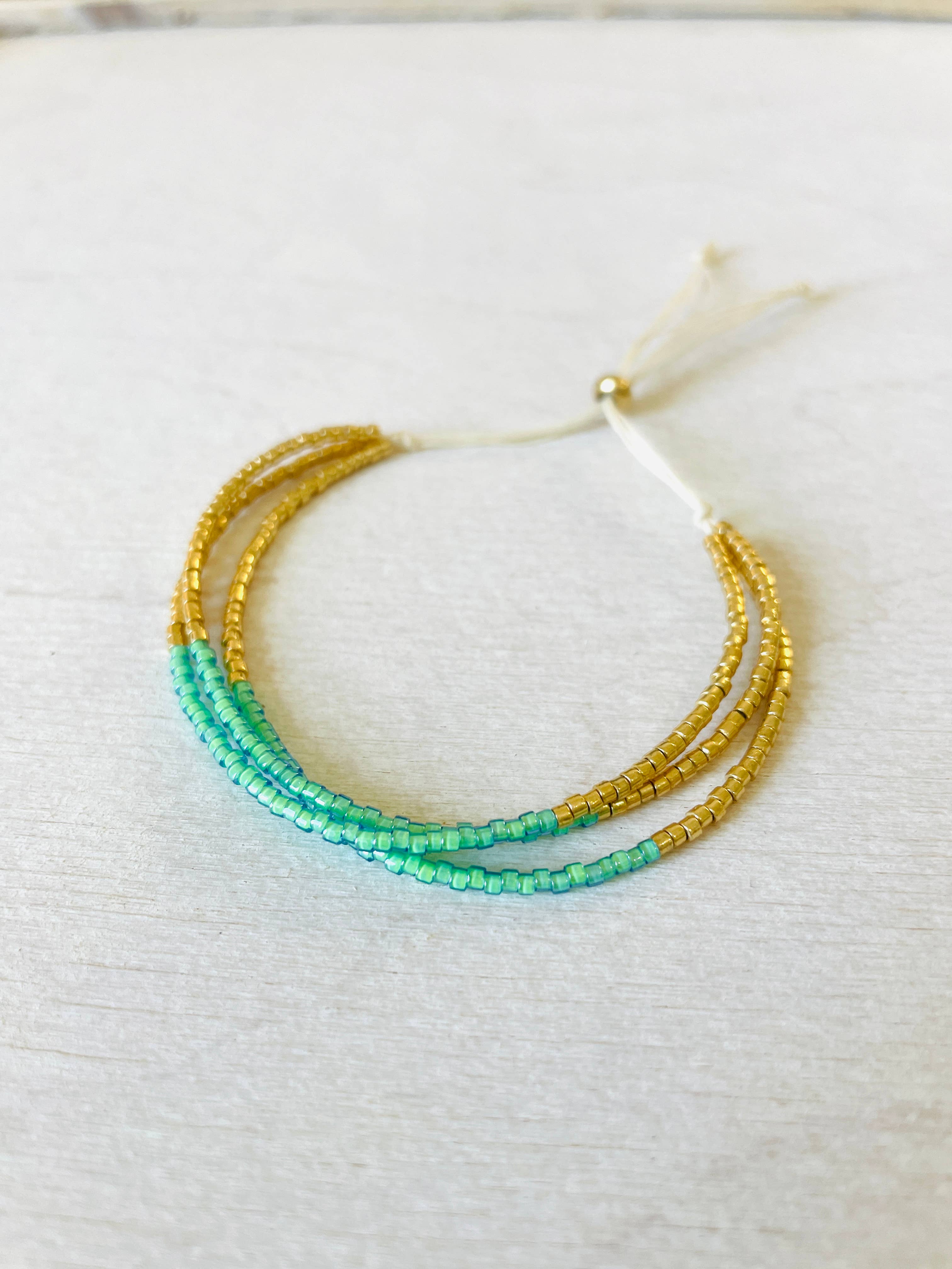 Atelline - Vendita all'ingrosso Bracciale con perline - Bracciale regolabile con perline Miyuki su cordino cerato, Rocaille