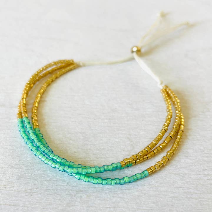 Atelline - Vendita all'ingrosso Bracciale con perline - Bracciale regolabile con perline Miyuki su cordino cerato, Rocaille0