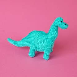 Best Years Ltd - Wholesale Handheld Rattle - Baby - Knitted Diplodocus Dinosaur Baby Rattle - Ice Blue1