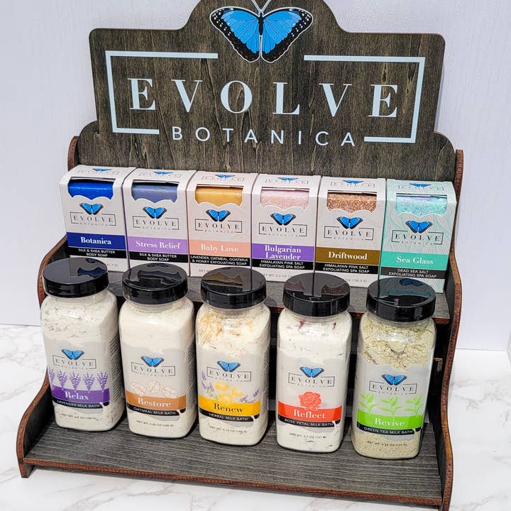 Evolve Botanica - Wholesale Retailer Display - Beauty & Wellness - Soap or Product Display - Mini Shelf (Empty)7