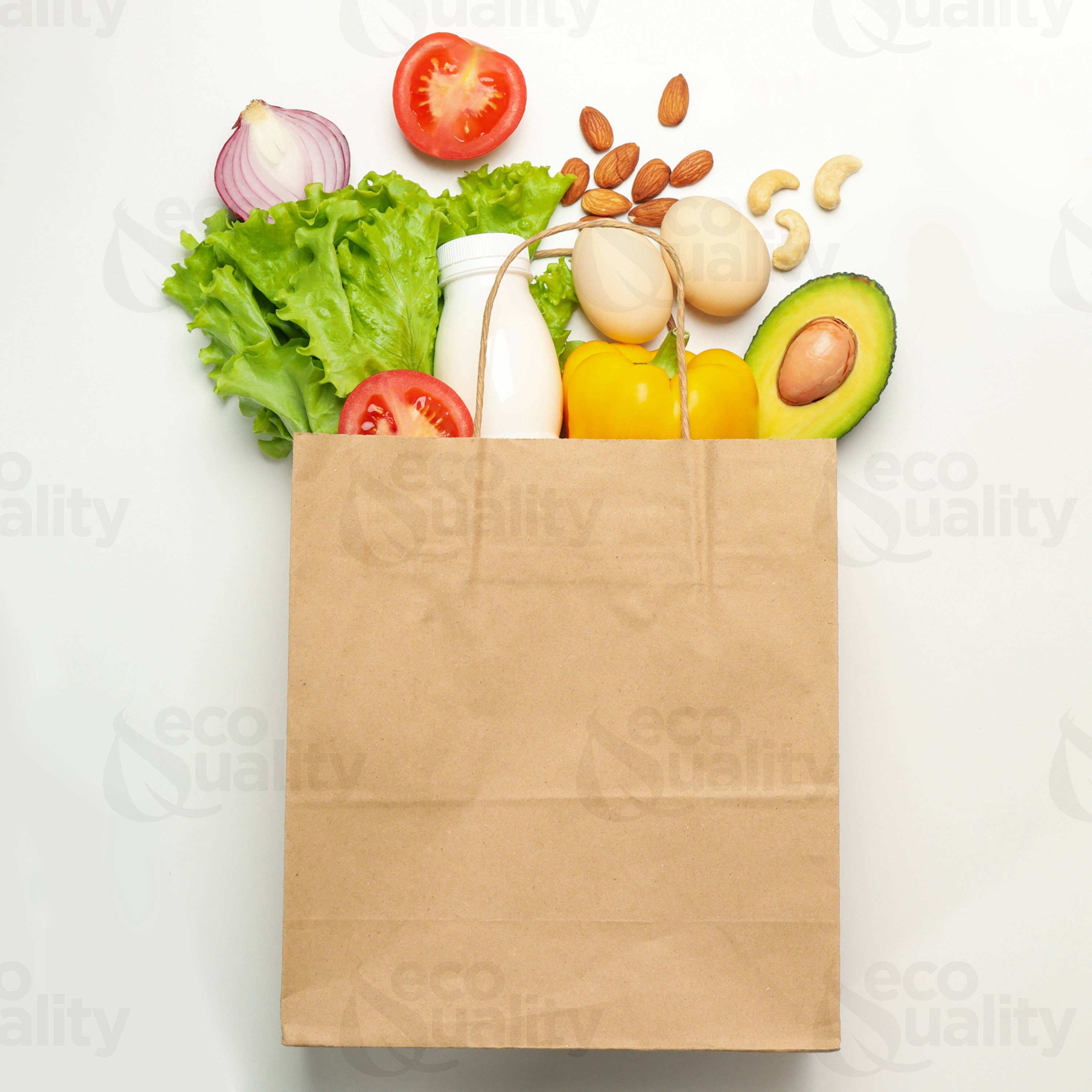 EcoQuality - Vendita all'ingrosso Buste regalo - Sacchetti regalo Jumbo in carta kraft con manici in spago, 18 x 7 x 19 cm, marrone4