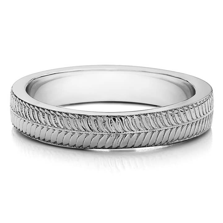 Unique Engraved Men's Wedding Band in 925 Silver for wholesale by TwoBirch