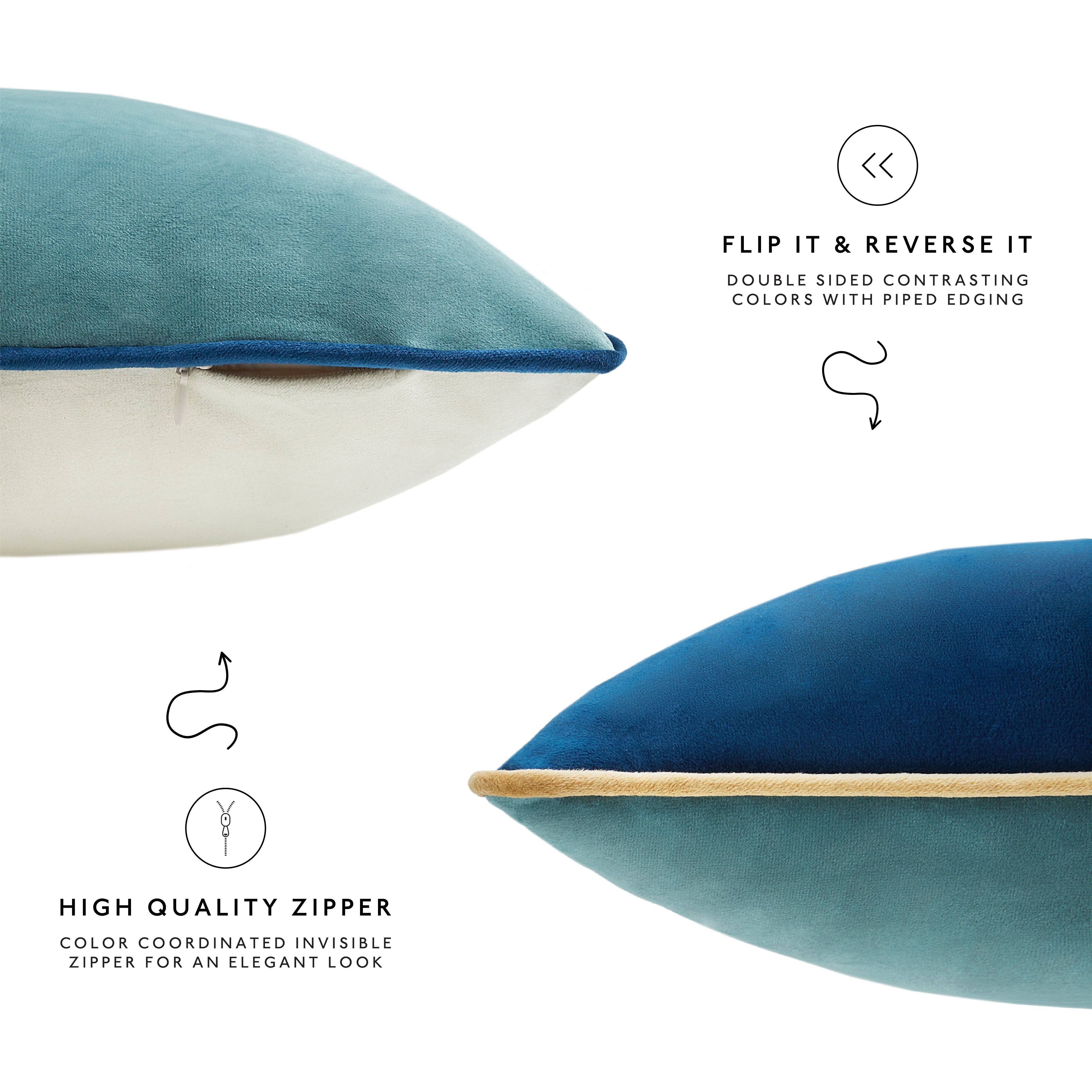 Monday Moose - Wholesale Throw/Decorative Pillow - Monteverde Pillow Covers (4-Pack) - Blue/Beige3