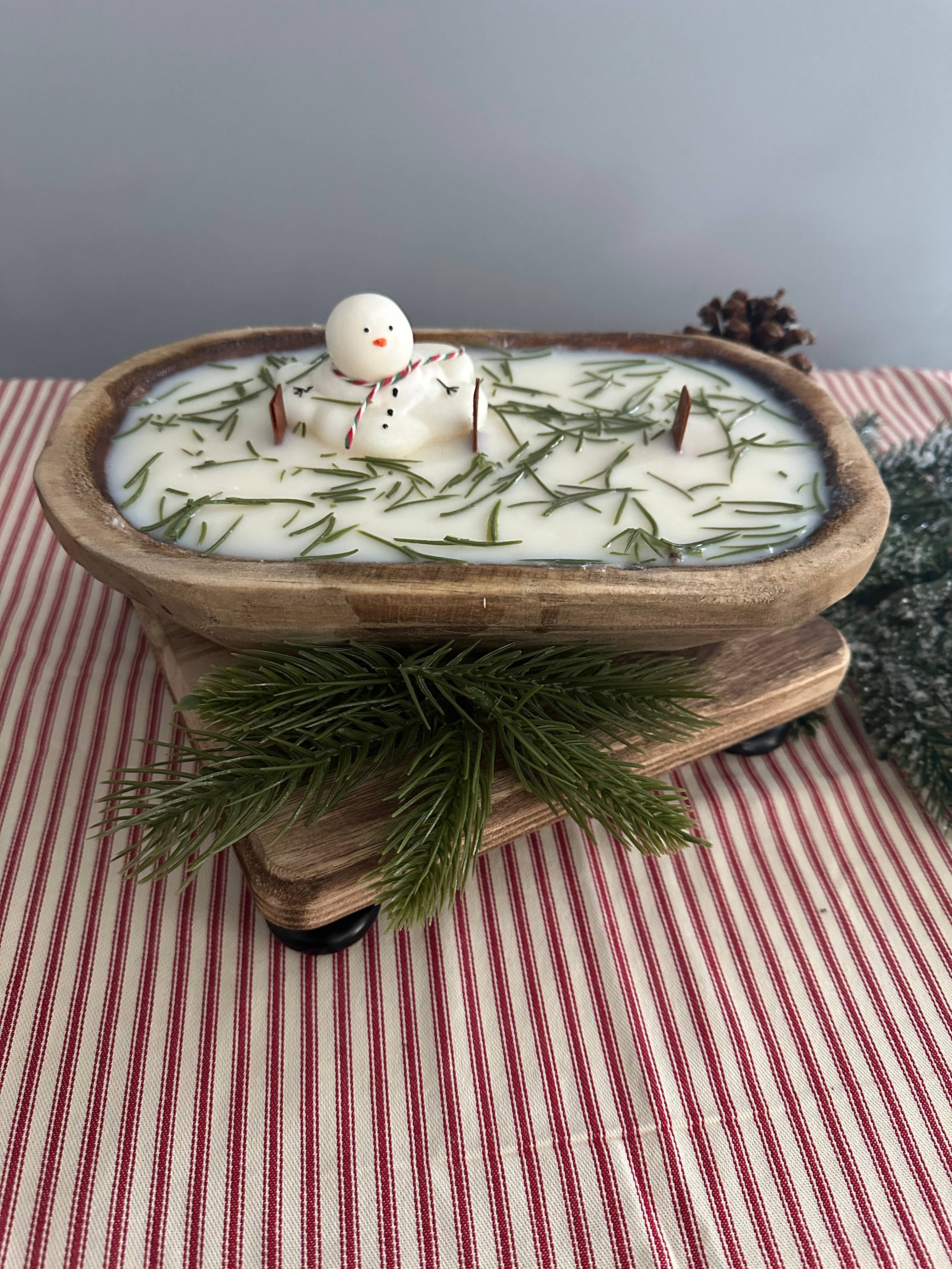 Shells Primitives/No Place Like Home - Wholesale Jar/Filled Candle - Snowman Dough Bowl Soy Wax Candle 3