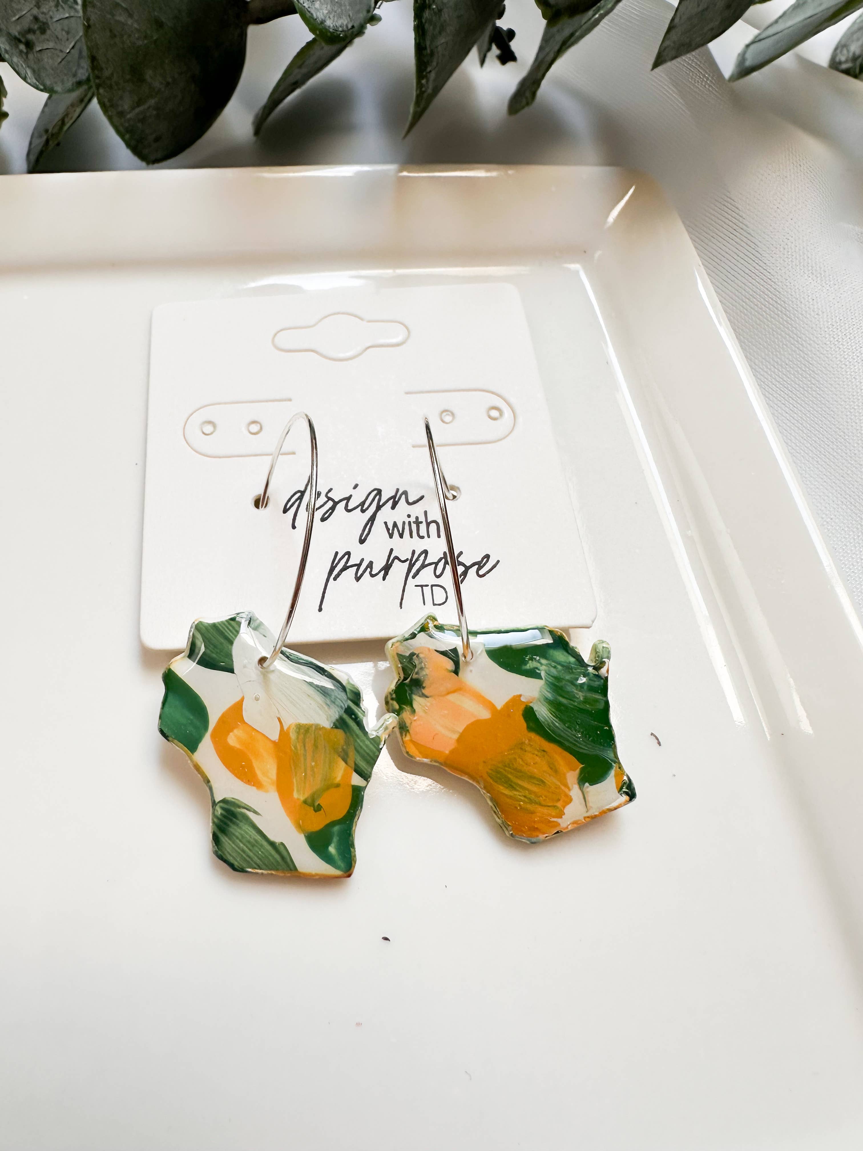 Design With Purpose - Wholesale Dangle Earrings - Hand Painted Green Bay Packers Earrings2