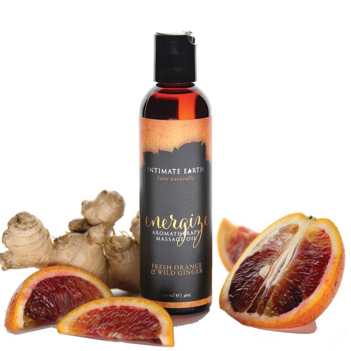 Energize Aromatherapy Massage Oil for wholesale by Intimate Earth