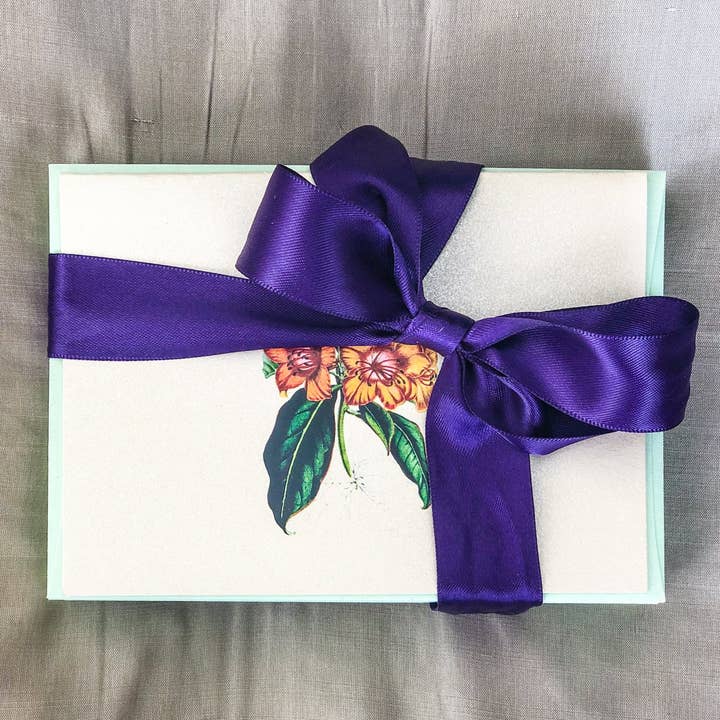 Lilybranch – Engroshandel Brevpapir/sæt med noteskort – Et dusin blomster Notecards på dejlige Shimmery elfenben karton