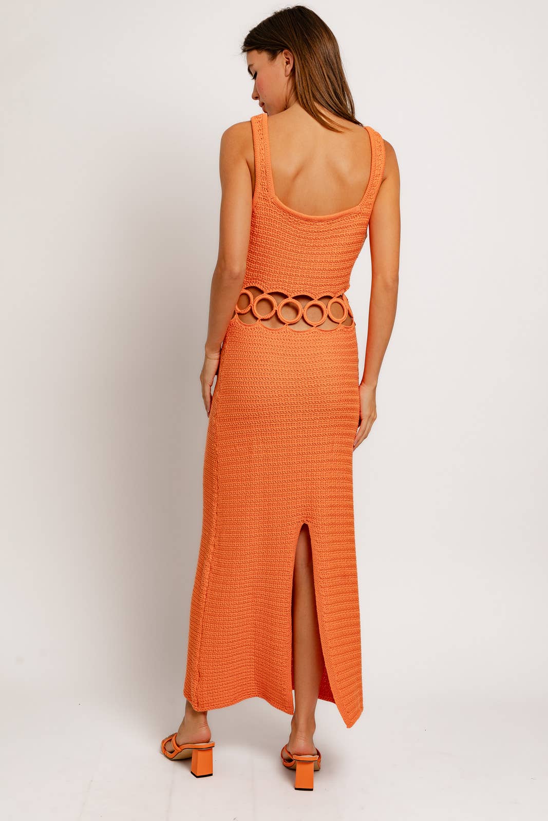 LE LIS - Wholesale Dress - Women's - SQUARE NECK SLEEVELESS CROCHET MIDI DRESS3