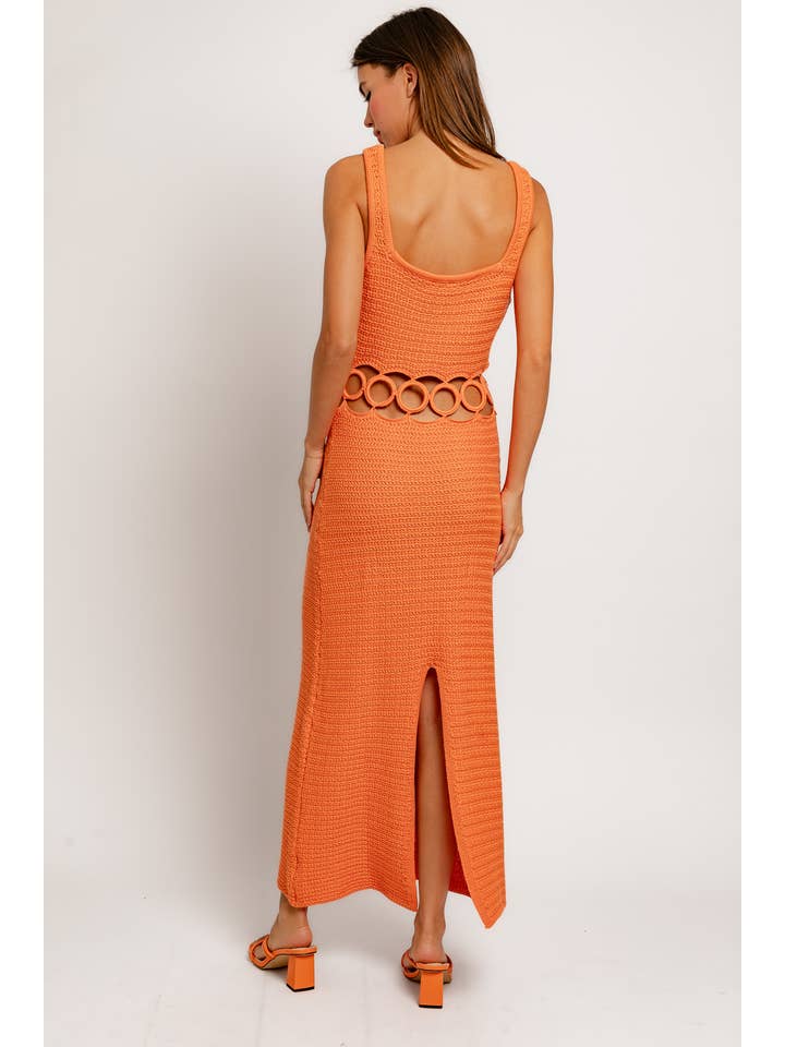 LE LIS - Wholesale Dress - Women's - SQUARE NECK SLEEVELESS CROCHET MIDI DRESS3
