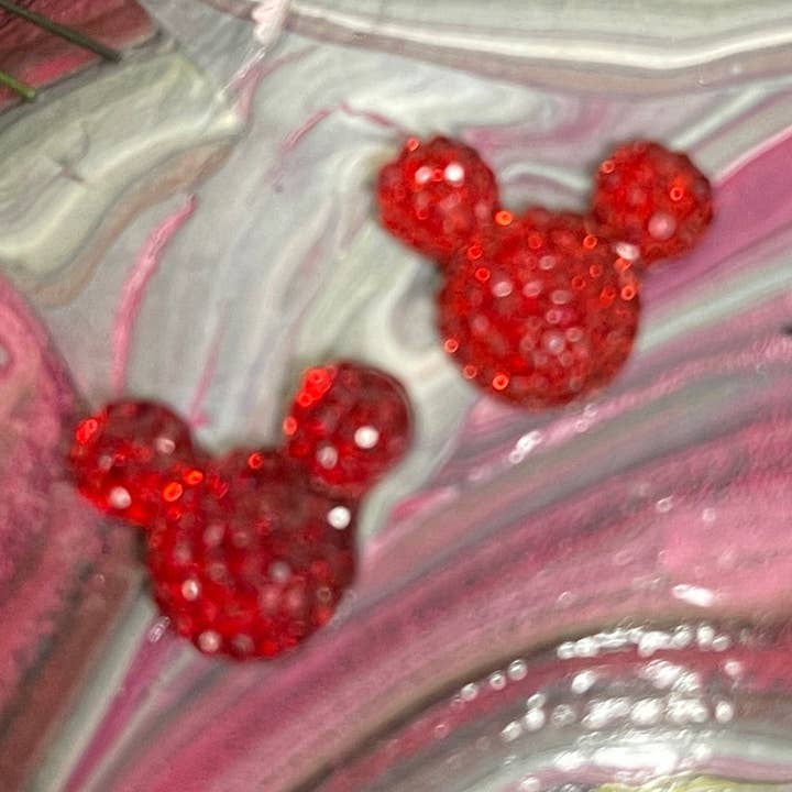 SPARKLING RED MOUSE Ears Stud Earrings for wholesale by Pink tiful of LOVE