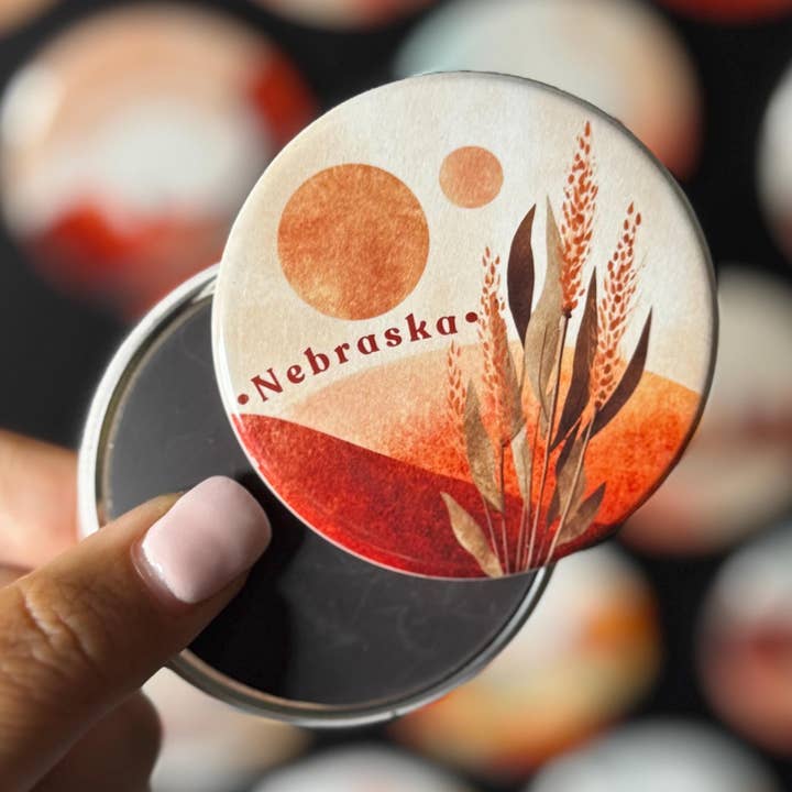 Nebraska State Magnet | Boho Abstract | Earthy Tones for wholesale by Tieu Magnetic