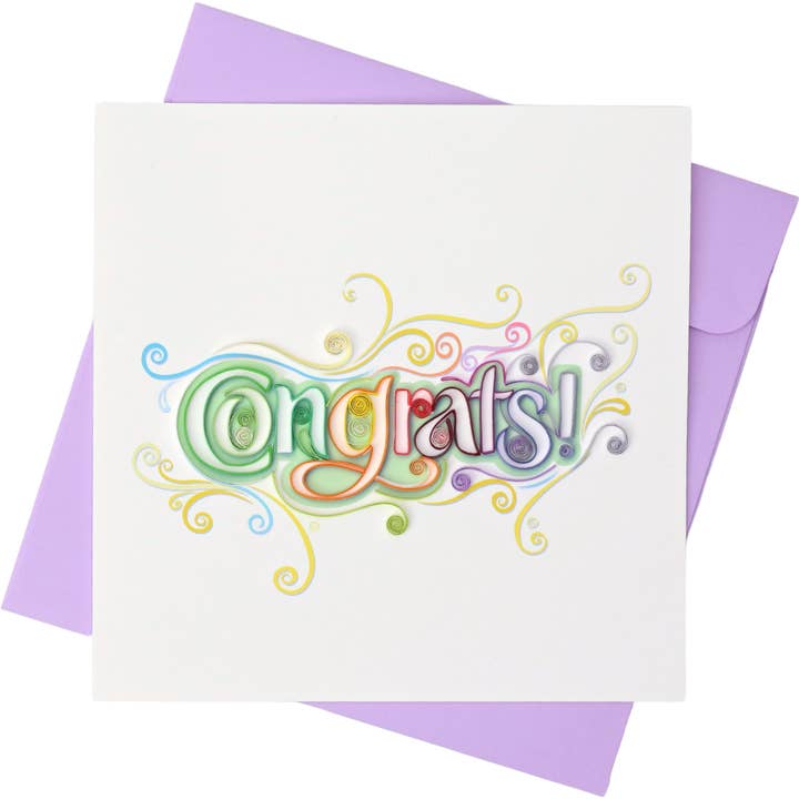 Blue Bird Cards - Vente Cartes de félicitations - Félicitations ! Carte Quilling