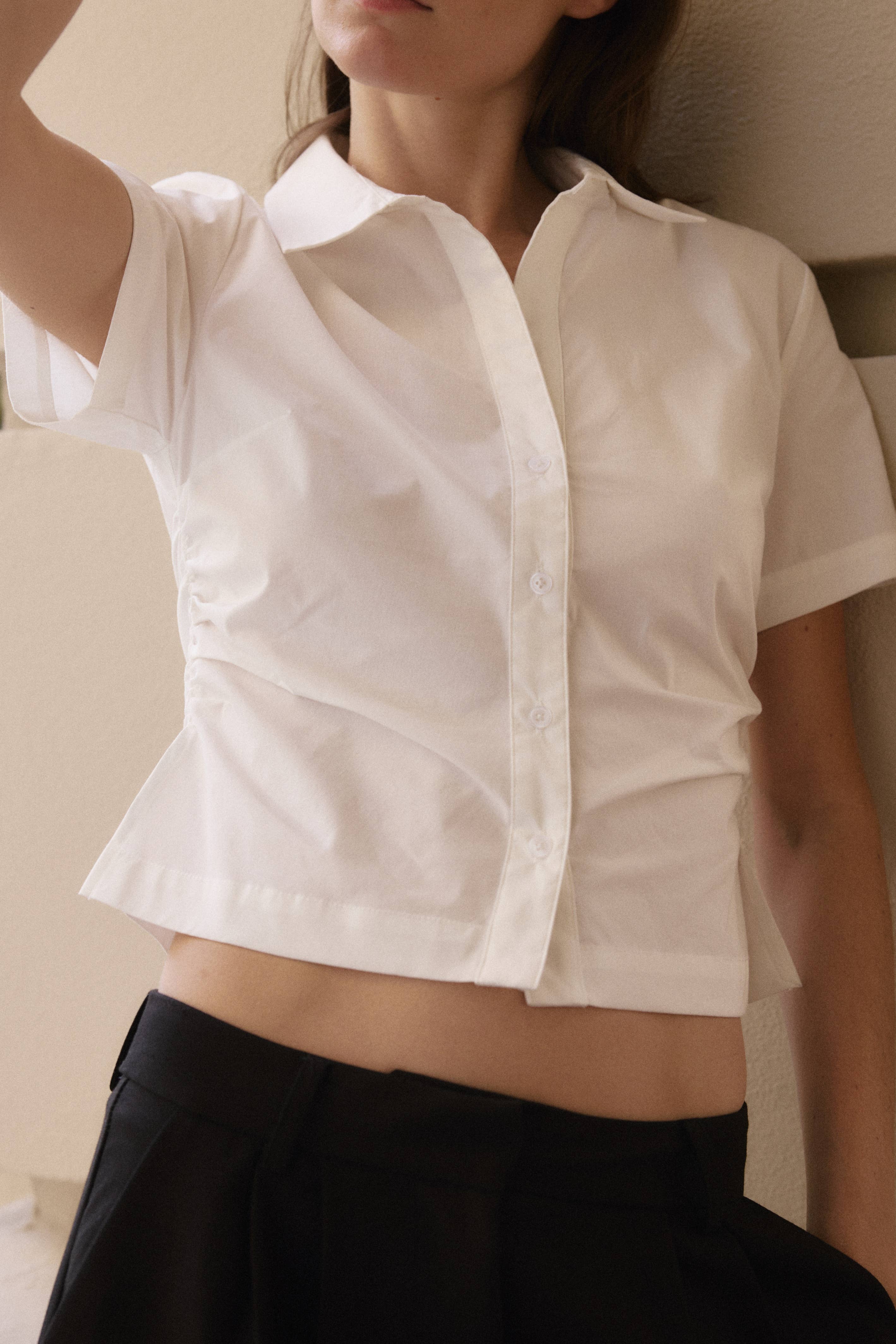 MOD REF - Wholesale Shirt - Women's - The Saxon Top | Short Sleeve Button-Down Shirt9