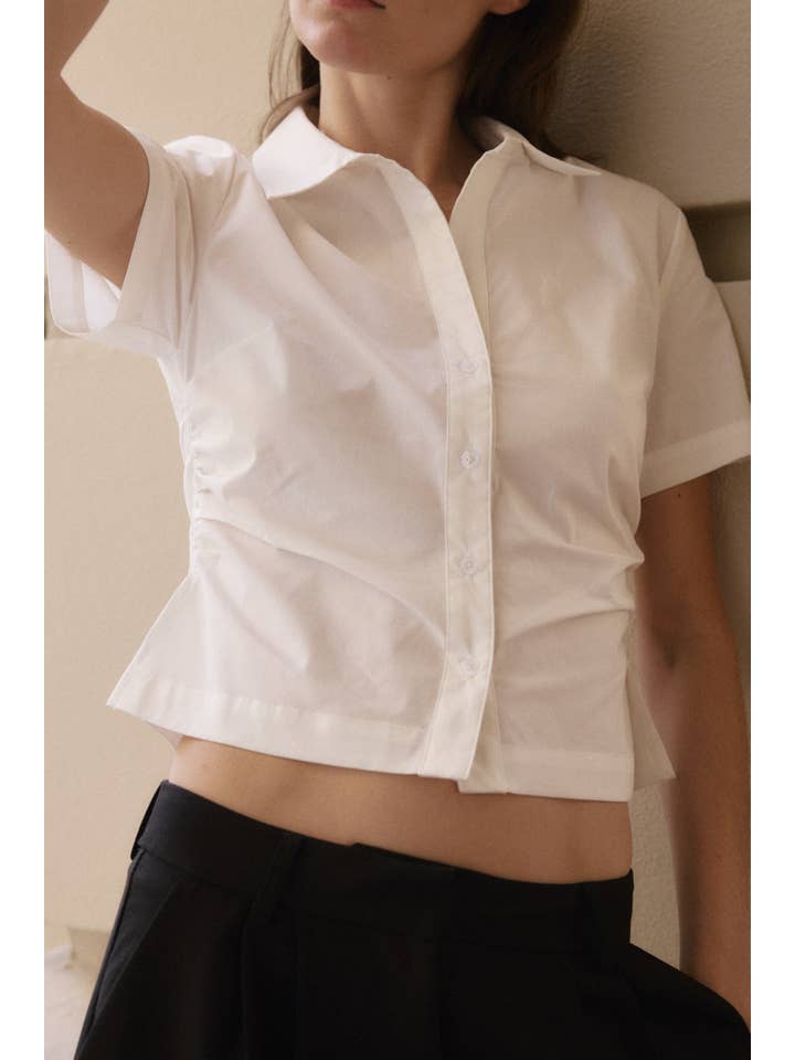 MOD REF - Wholesale Shirt - Women's - The Saxon Top | Short Sleeve Button-Down Shirt9