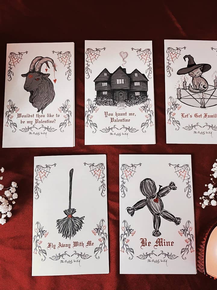 Cartes de Saint-Valentin Sorcières pour la vente par The Pickety Witch